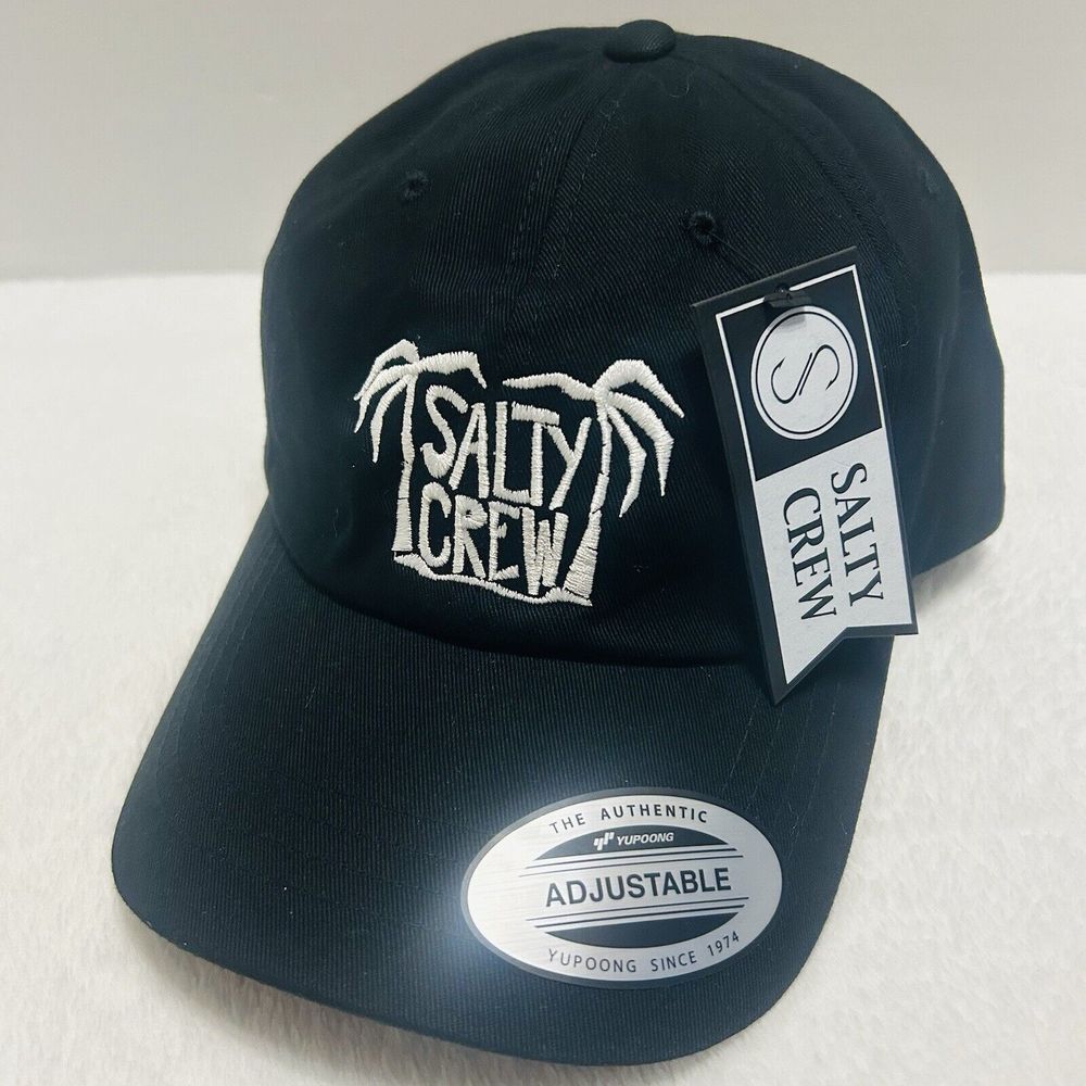 Salty Crew Women's Postcard Dad Adjustable Strap Hat Cap‎ Black Outdoors Fishing